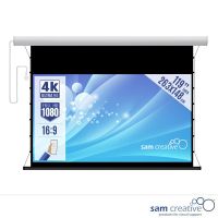 Ecran projection électrique 4K|UHD 119" 263x148 cm boîtier métal blanc